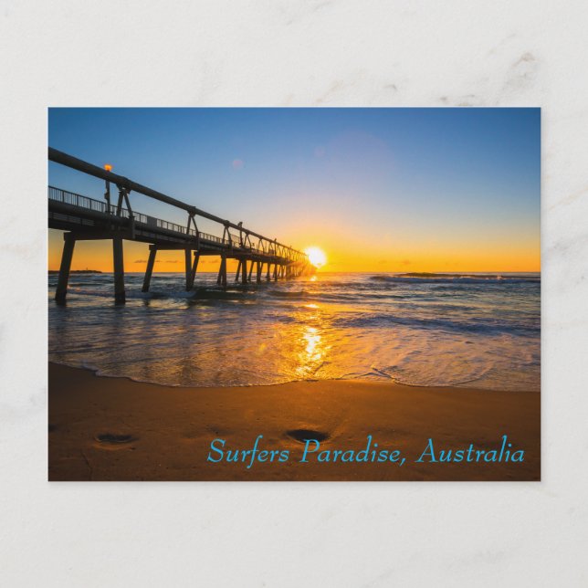 Surfers Paradise Jetty at Sunrise Postcard (Front)