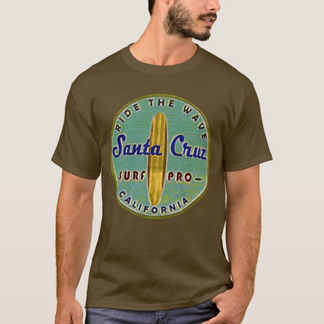 Surfers Santa Cruz Vintage Retro Distressed T-Shirt (Front)