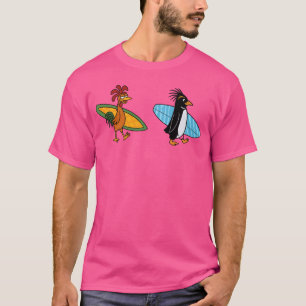 Surfers Up Chicken Joe and Cody Maverick Surf Art  T-Shirt