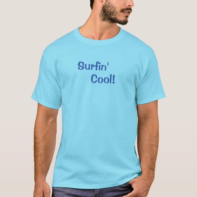 Surfin' Cool Blue Surfer T-Shirt (Front)