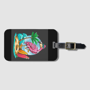 Surfin Flamingo! Luggage Tag