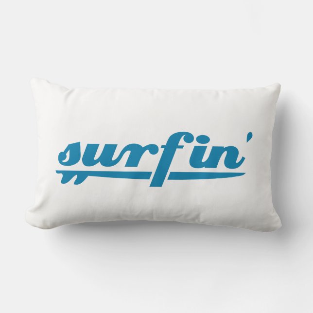 Surfin surfboard blue lumbar cushion (Front)
