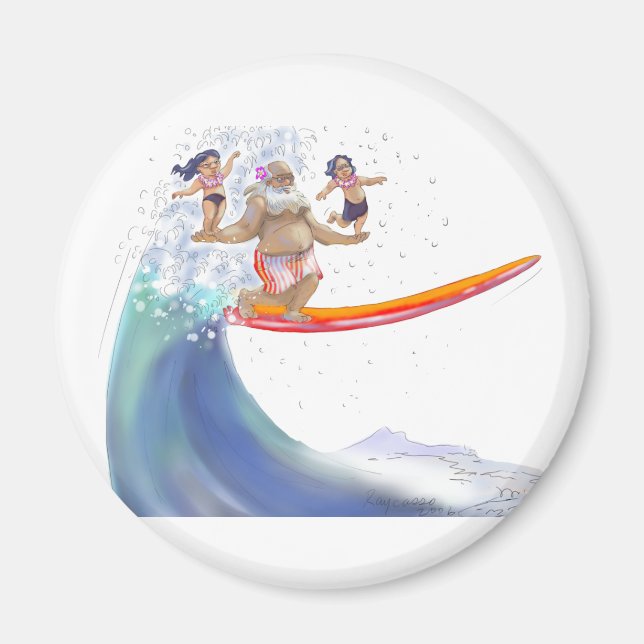 sUrFiN WiTh sAnTa Magnet (Front)