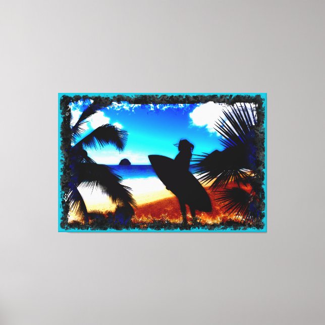 Surfing 10 canvas print (Front)