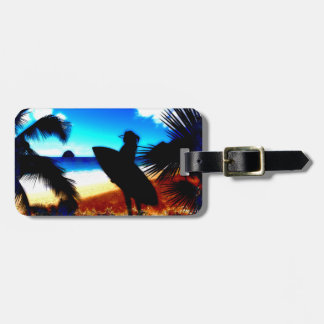 Surfing 10 luggage tag