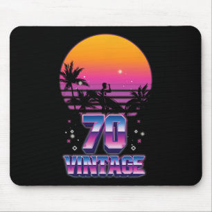 Surfing 1970 Pacific Ocean Sunset 70th Birthday 70 Mouse Pad