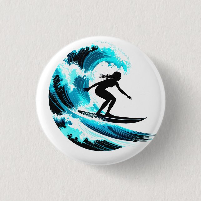 surfing 3 cm round badge (Front)