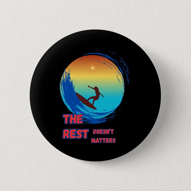 Surfing  6 cm round badge (Front)