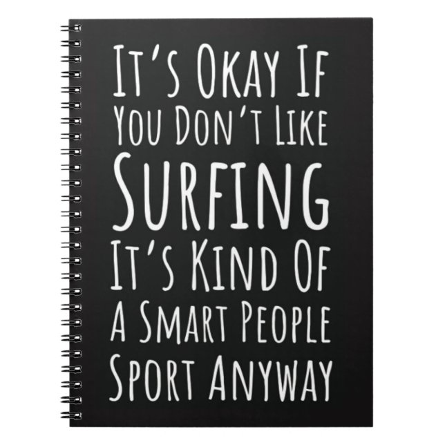 Surfing Accessories Gifts Ocean Cool Beach Surfer Notebook (Front)