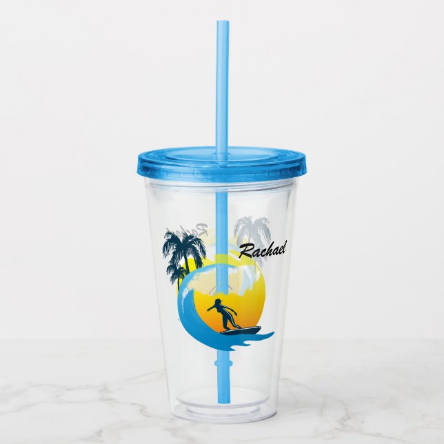 Surfing Acrylic Tumbler (Front)