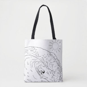 Surfing Adult Colouring Full Tote Bag