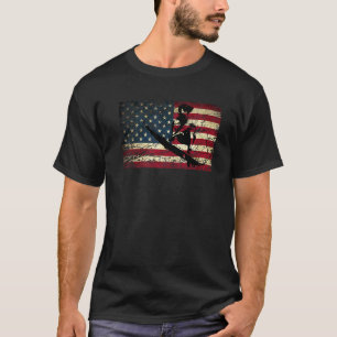 Surfing American Usa Flag Water Sports Surf Ocean T-Shirt