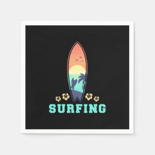 Surfing And Flower Napkin