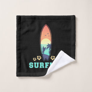 Surfing And Flower Wash Cloth