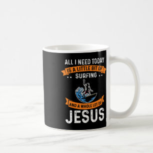 Surfing And Jesus Christian Sport Surfer Surfboard Coffee Mug