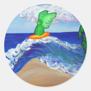 Surfing Angel Raphael Art Custom Stickers