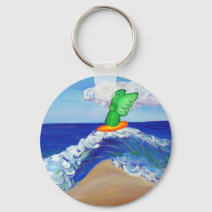 Surfing Angel Raphael Keychain