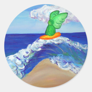 Surfing Angel Raphael Sticker