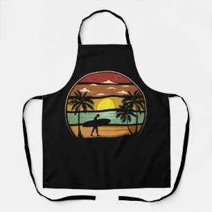 Surfing Apparel Surf Vintage Sunset Beach Palm Tre Apron
