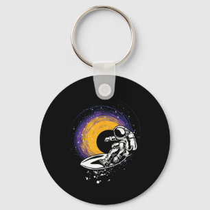 Surfing Astronaut - Galaxy Planets Space Spaceship Key Ring