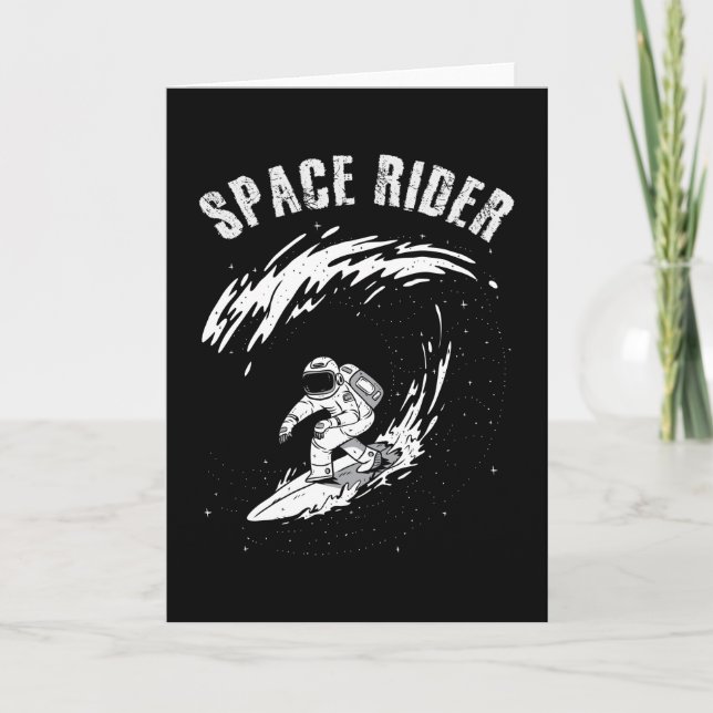 Surfing Astronaut Space Rider Card (Front)