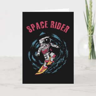 Surfing Astronaut Space Rider Surfer Card