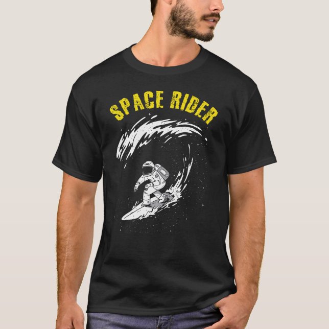 Surfing Astronaut Space Rider T-Shirt (Front)