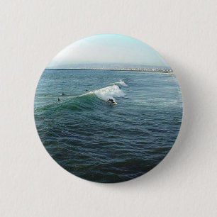 Surfing At Ocean Beach 6 Cm Round Badge