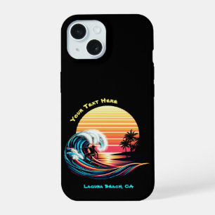 Surfing at Sunset iPhone 15 Case
