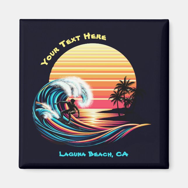 Surfing at Sunset Magnet (Front)