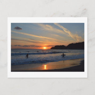 Surfing at Sunset: Shonan Coast, Japan Postcard