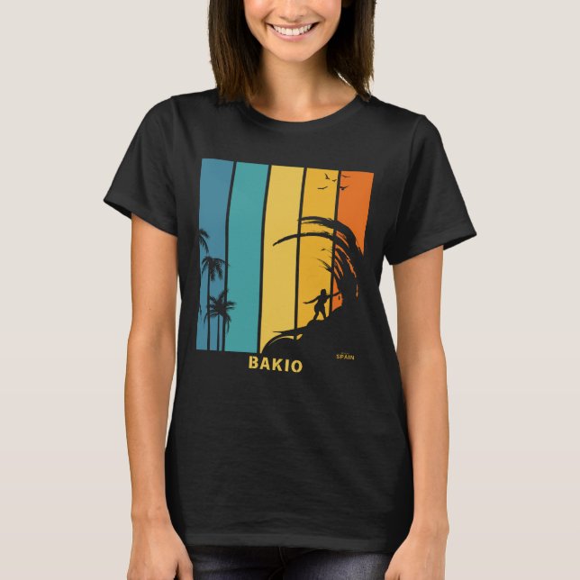 Surfing Beach Bakio Spain T-Shirt (Front)