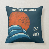 Surfing Beach House Vintage Retro Personalized
