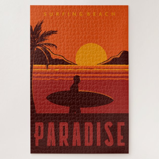 Surfing Beach Paradise Jigsaw Puzzle (Vertical)