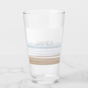 Surfing beach personalised glass