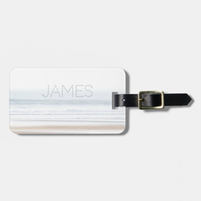 Surfing beach personalized luggage tag (Front Horizontal)