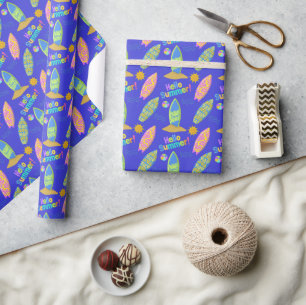 Surfing Beach Summer Wrapping Paper