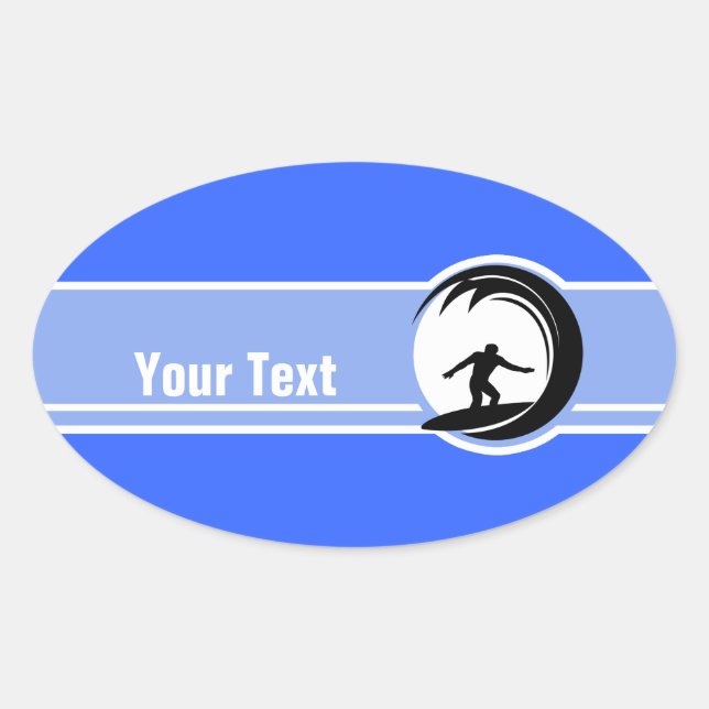Surfing; Blue Oval Sticker (Front)