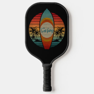 SURFING BOARD SUMMER SUNSET BEACH PICKLEBALL PADDLE