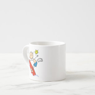 Surfing Boy Stick Figure Espresso Cup