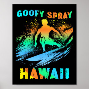 Surfing California Funny Goofy Foot Graphic Surfer Poster