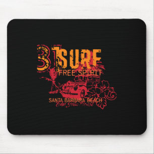 Surfing California Santa Rra Surfer Gift Women Men Mouse Pad