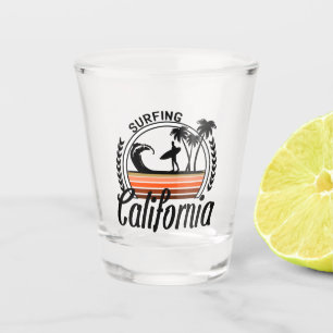 Surfing California Shot Glass