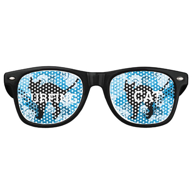 SURFING CAT retro Shades / Fun Party Sunglasses (Front)