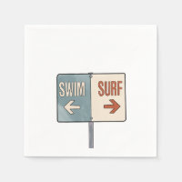 Surfing cocktail napkins. Malibu wedding