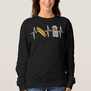 Surfing Coton De Tulear Heartbeat Dog Sweatshirt