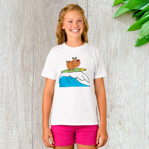 Surfing Dog Bulldog Riding Ocean Wave T-Shirt