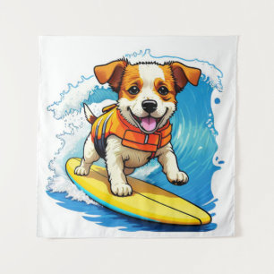 Surfing Dog Tapestry