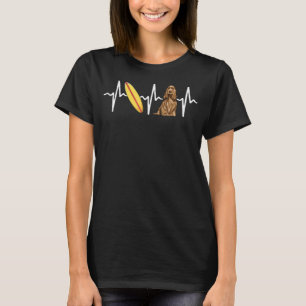 Surfing English Cocker Spaniel Heartbeat Dog T-Shirt