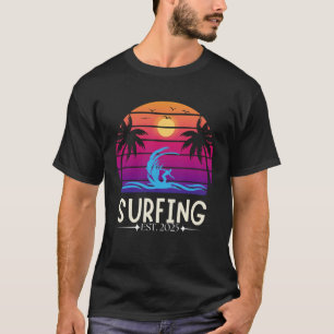 Surfing Est. 2025 Retro Vintage Vacay Mode Surf T-Shirt